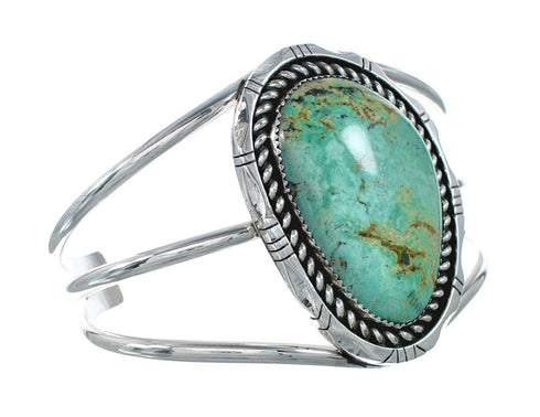 Genuine Navajo Kingman Turquoise Sterling Silver Cuff Bracelet NN20511